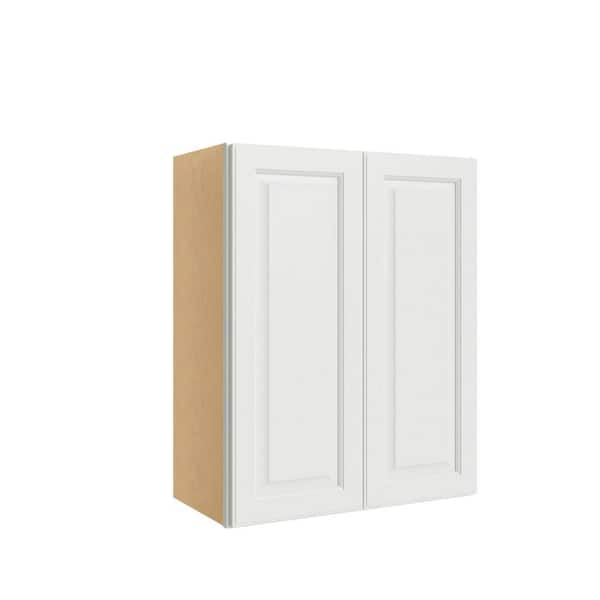 Unbranded Brighton Raised 24 in. W x 30 in. H x 12 in. D Plywood Assembled Wall Cabinet in Painted White