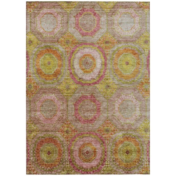 Chantille Machine Washable Indoor/Outdoor Abstract ACN2049 Orange 2 ft. 6 in. x 3 ft. 10 in. Area Rug