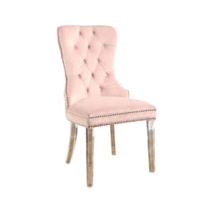 Celene Tufted Velvet Dining Chair With Acrylic Legs, Blush Pink