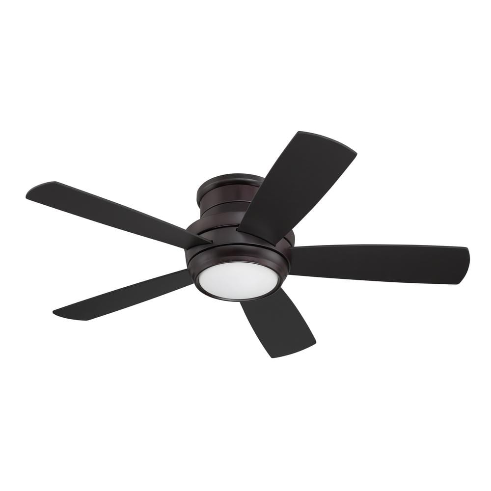 Tempo 44-Inch White Low Profile Ceiling Fan with LED Light and Remote