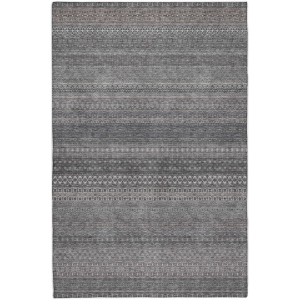 Dream Shag Premium Machine Washable Abstract ADS527 Gray 3 ft. x 5 ft. Area Rug