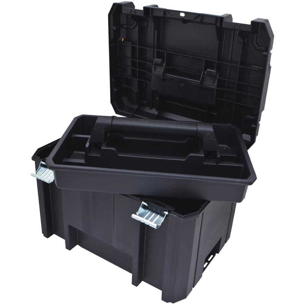 DEWALT TSTAK VI 17" Black and Yellow Stackable Deep Tool Storage Box