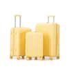 INNOBULE 3 Piece Yellow ABS Plastic Hardside Spinner Wheels; USB