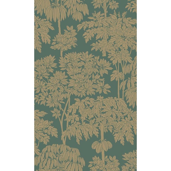 Walls Republic Aqua Tonal Trees Tropical Printed Non-Woven Paper Non Pasted Textured Wallpaper 57 sq. ft.