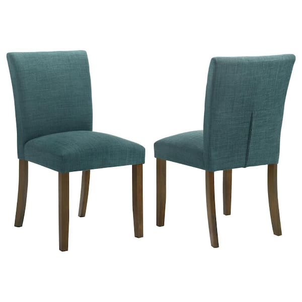 Cana Blue and Black Fabric Solid Back Dining Chair (Set of 2)