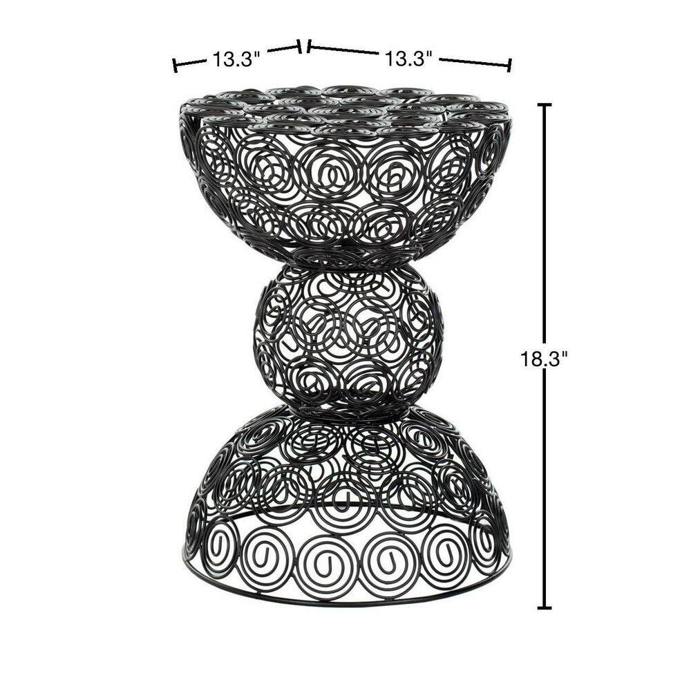 Leila Black Iron Wire Novelty Accent Table