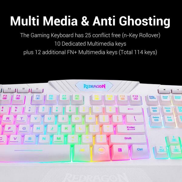 Lukyamzn RGB Backlit Gaming Keyboard, Programmable Backlit Gaming