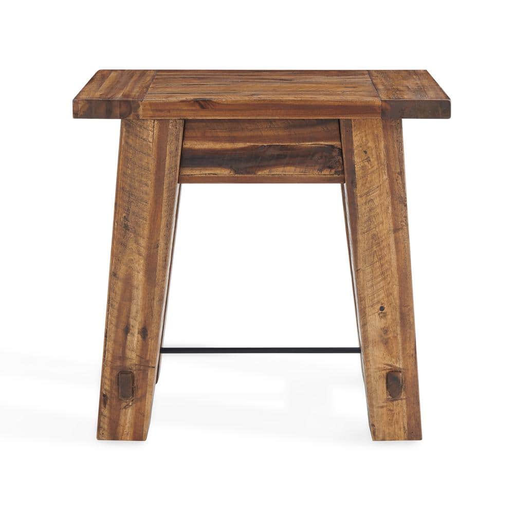 Durango 27" Rustic Industrial Wood End Table with Metal Accents