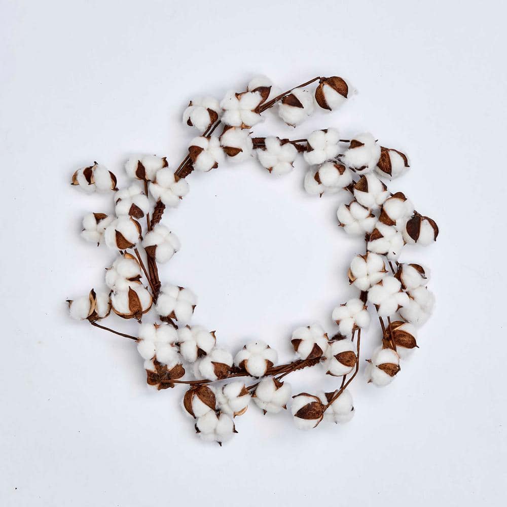 20 in. Artificial Cotton Wreath