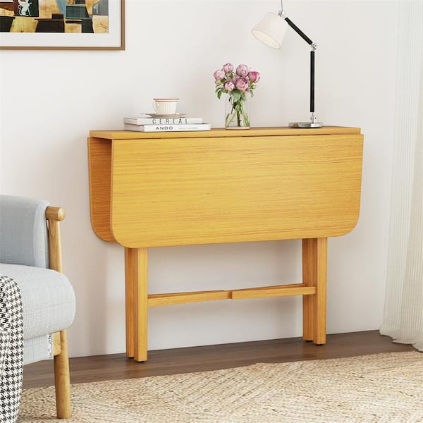 HONEY JOY Square Drop Leaf Dining Table 36 in. Compact Folding