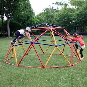Outdoor Metal Kids Climbing Dome Backyard Jungle Gym Play Set (2 Piece)