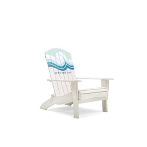 Seas the Day Cream Folding Acacia Wood Adirondack Chair