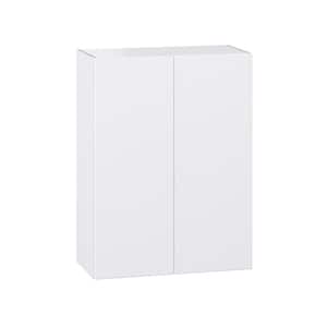 Fairhope 30 in. W x 40 in. H x 14 in. D Bright White Slab Assembled Wall Kitchen Cabinet