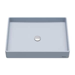 SQS500 23-5/8 in. qt. Rectangular Vessel Bathroom Sink in Ice Blue