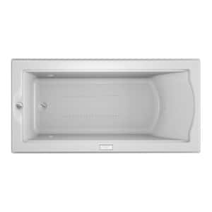 FUZION PURE AIR 70.7 in. x 35.4 in. Rectangular Air Bath Bathtub with Left Drain in White