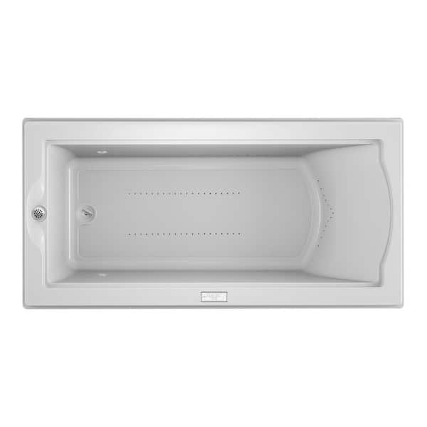 JACUZZI FUZION PURE AIR 70.7 in. x 35.4 in. Rectangular Air Bath Bathtub with Left Drain in White