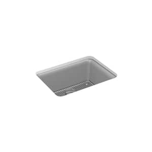 Cairn 24.5 in. x 18.3125 in. x 9.5 in. Neoroc Granite Composite Undermount Single-Bowl Kitchen Sink in Matte Grey