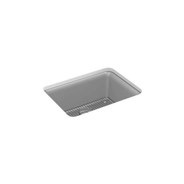 Kohler Cairn 24 5 In X 18 3125 In X 9 5 In Neoroc Granite Composite Undermount Single Bowl Kitchen Sink In Matte Grey K 28001 Cm4 The Home Depot