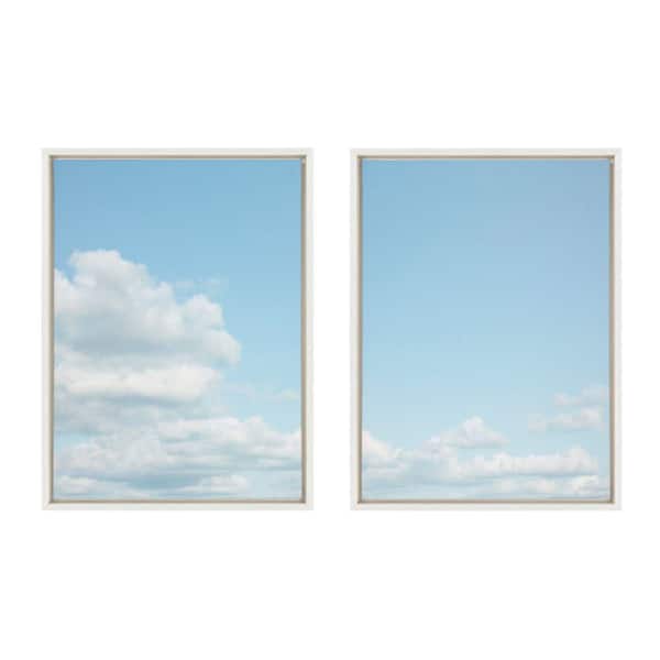 Kate and Laurel Sylvie "Soft and Fluffy Clouds" by Stephanie Klatt 2 Piece Framed Art Print 18 in. x 24 in.
