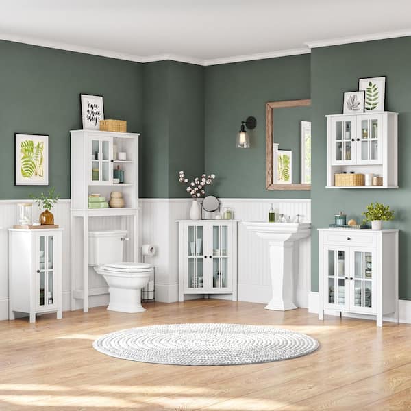 Somerset Collection Somerset 8 bright white polished corner shelf