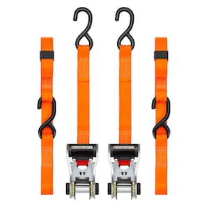 10 ft. Orange RatchetX Tie Down Straps with 1,000 lb. Safe Work Load - 2 pack