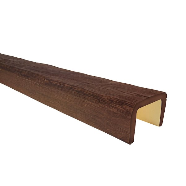 American Pro Decor 3-15/16 in. x 5-7/8 in. x 15.5 ft. Walnut Vintage Faux Wood Beam