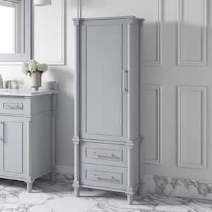 Aberdeen 21 in. W x 14 in. D x 60 in. H Dove Gray Freestanding Linen Cabinet