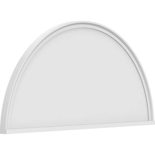 Ekena Millwork 2 in. x 50 in. x 25 in. Half Round Smooth Architectural Grade PVC Pediment Moulding