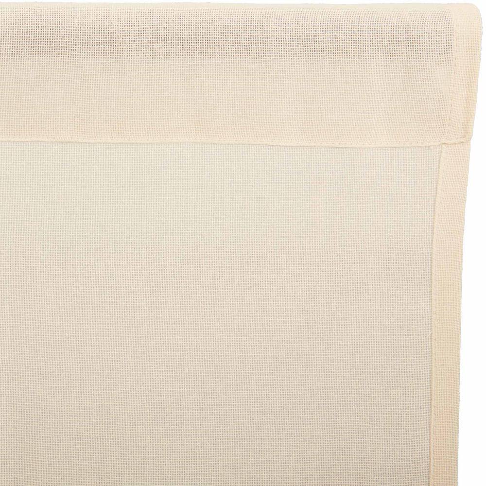 Natural Cream Cotton Sheer Rod Pocket Kitchen Tier Curtains