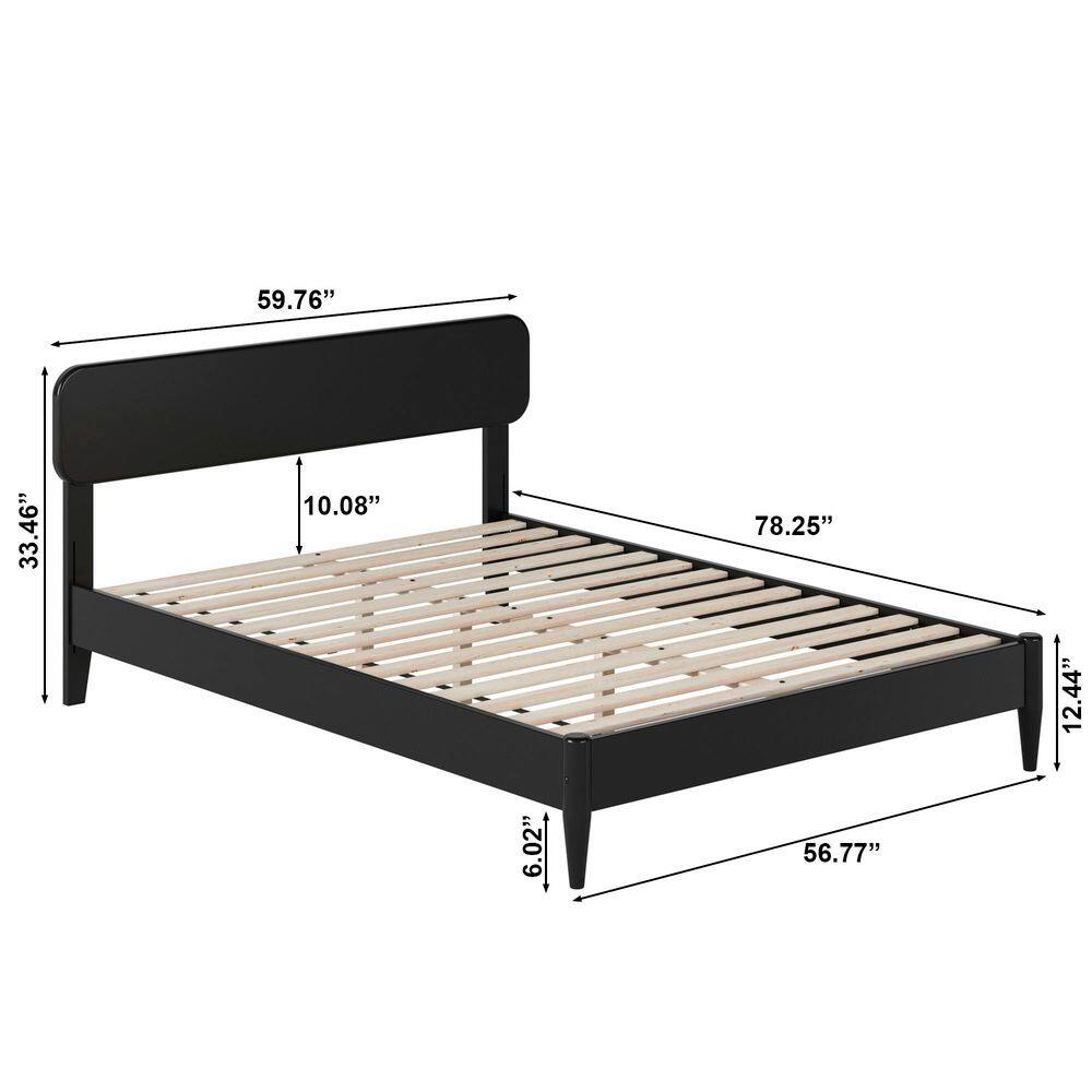 Florence Light Toffee Natural Bronze Solid Wood Frame King Low Profile Platform Bed - thumbnail 9