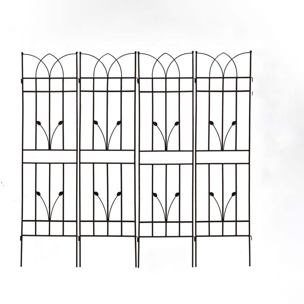 71 in. H x 17.7 in. W Black Metal Outdoor Garden Trellis Rustproof Trellis 
