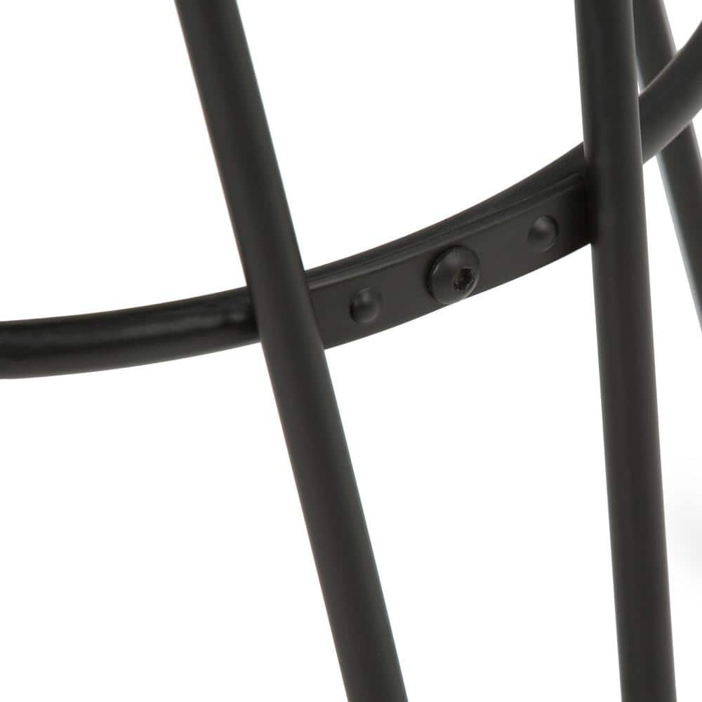 Cocoa Brown and Black 30" Industrial Metal and Wood Bar Stool