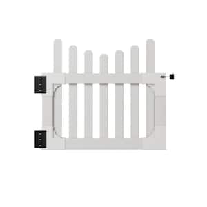 3.5 ft. W x 3 ft. H All American Scallop Top Vinyl Picket Fence Gate with Stainless Steel Hardware