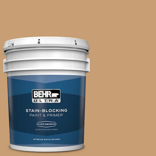 BEHR ULTRA 5 gal. #S270-5 Gingersnap Extra Durable Satin Enamel Interior Paint & Primer