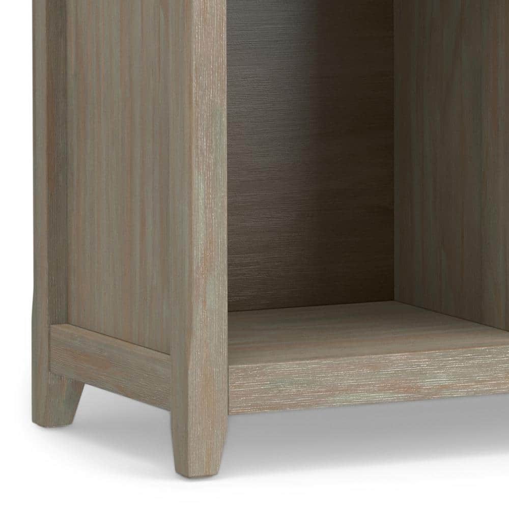 Distressed Grey Solid Wood 8-Cube Storage Console Table