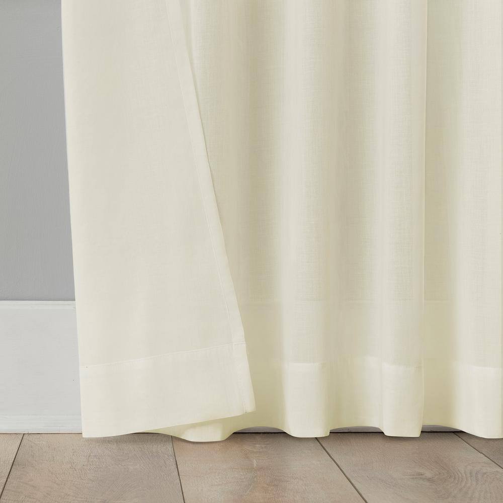 Cream 50" x 63" Cotton Sheer Rod Pocket Curtain Panel