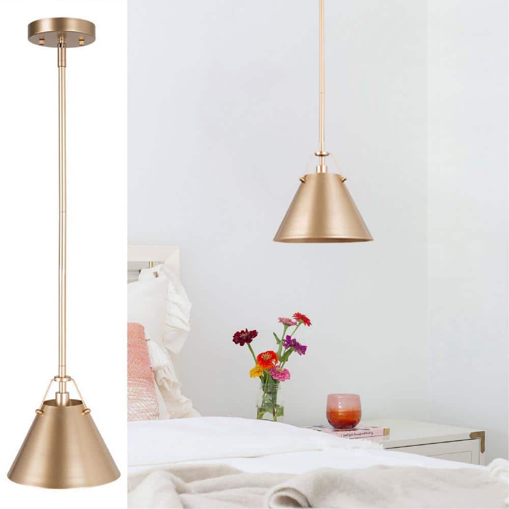 LNC Modern Gold Pendant Light with Metal Bell Shade, Glam Hanging Light for  Kitchen Island Living & Dining Room Corner Table RIBIMZHD18   The ...