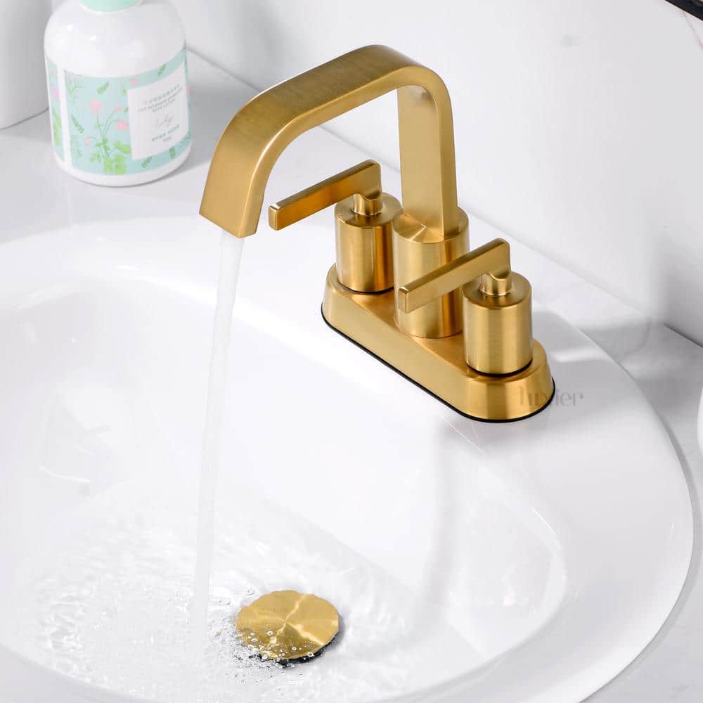 Centerset Faucet 2-handle Bathroom Faucet with Drain Assembly