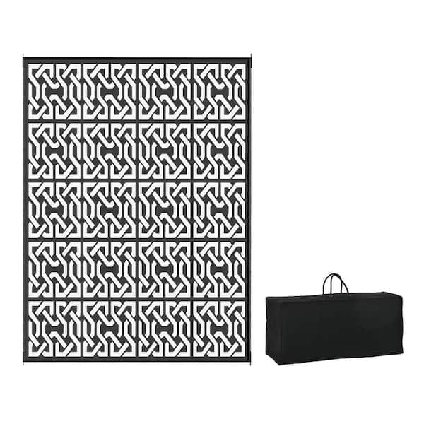 COOLSHARK 9 ft. x 12 ft. Waterproof Outdoor Patio Rug Indoor Large Reversible Area Rugs with Carry Bag, for Yard, Picnic, Beach