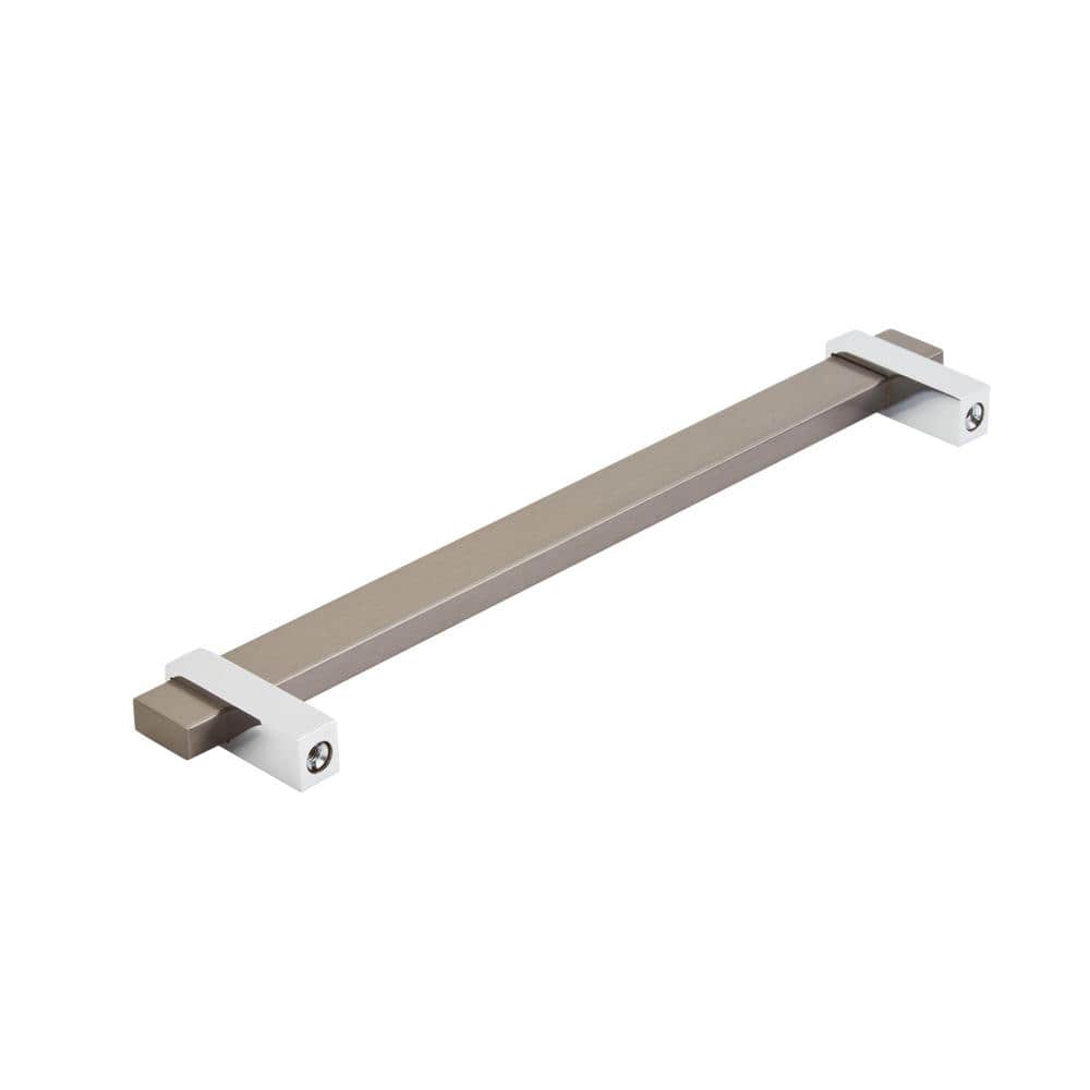 Mulino 7-9/16 inch Black Brushed Nickel and Polished Chrome Bar Pull