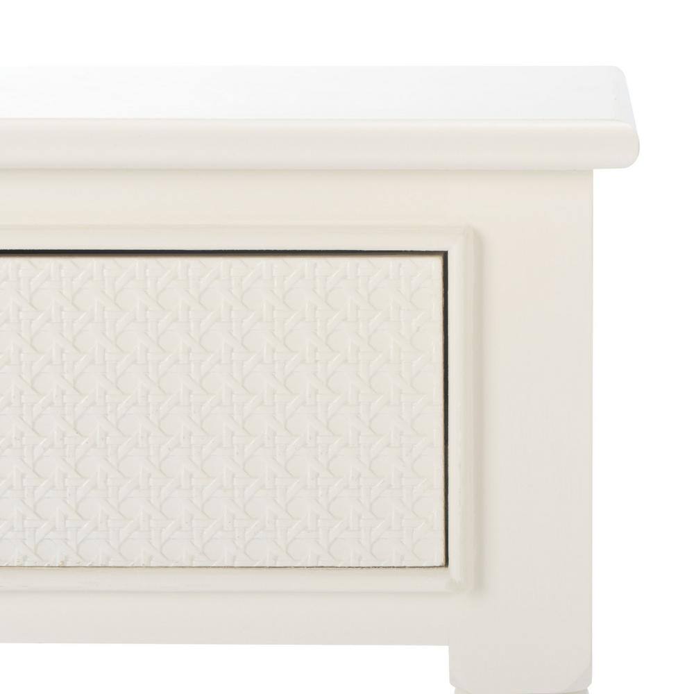 Haines White Wood 1-Drawer Accent Table with Storage