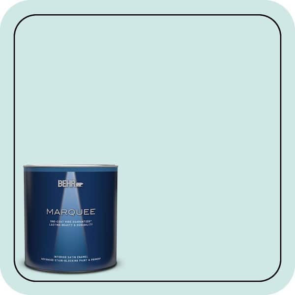 BEHR MARQUEE 1 qt. Home Decorators Collection #HDC-WR14-5 Icicle Mint Satin Enamel Interior Paint & Primer