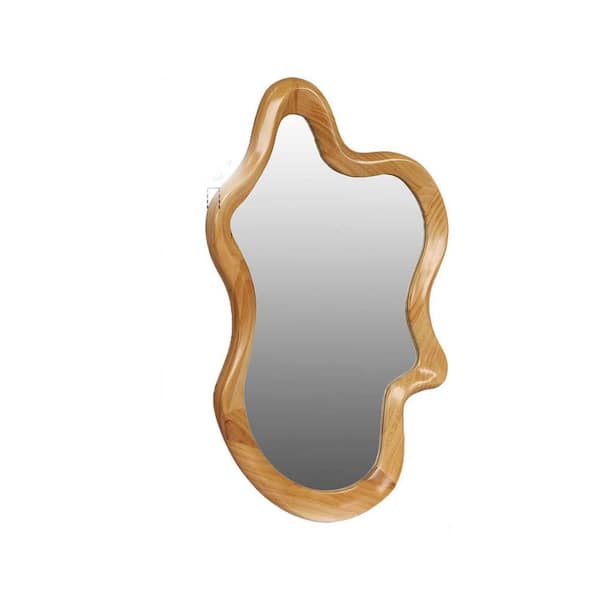 22.2 in. W x 33.4 in. H Irregular Wall Mirror Wood Framed Mirror
