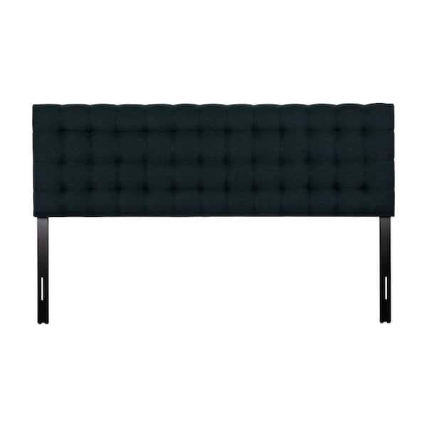 CorLiving Valencia Adjustable Blue King Upholstered Headboard with Square Tufting