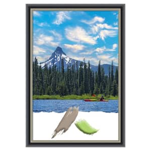 Theo Black Silver Wood Picture Frame Opening Size 20 x 30 in.