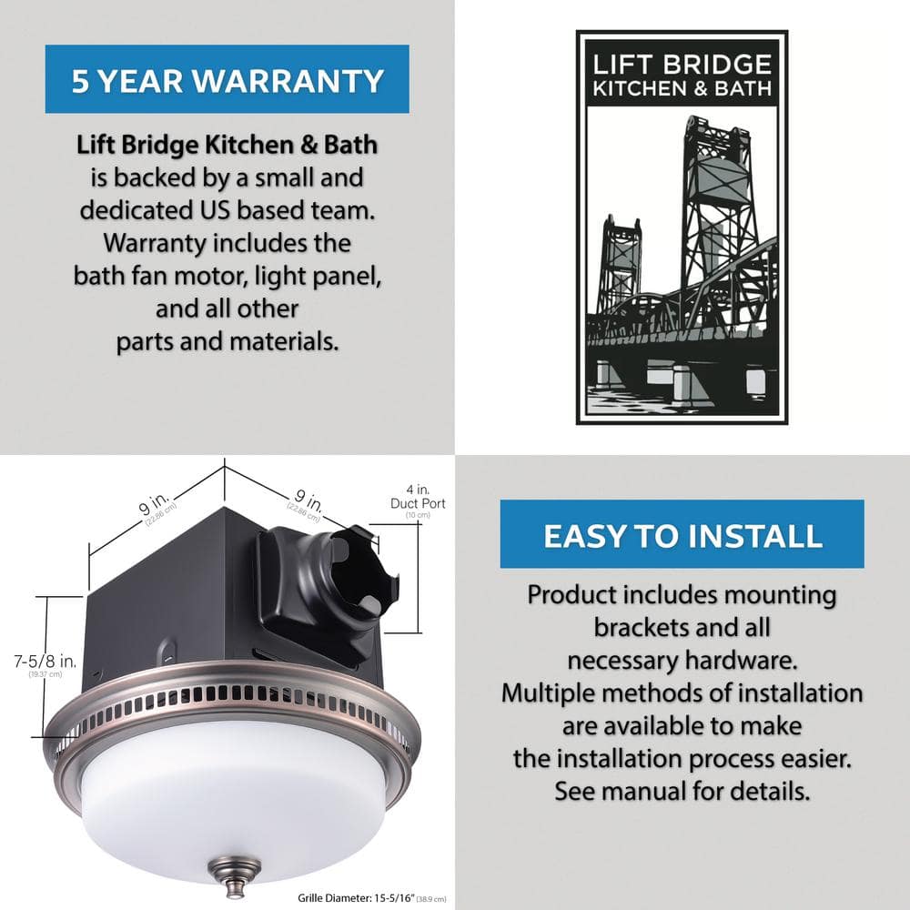 Round Oil Rubbed Bronze LED Ceiling Mount Exhaust Fan