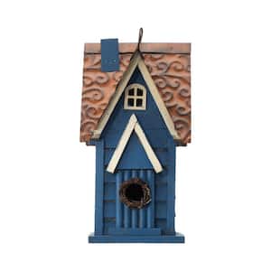 12 in. H Distressed Solid Wood Birdhouse