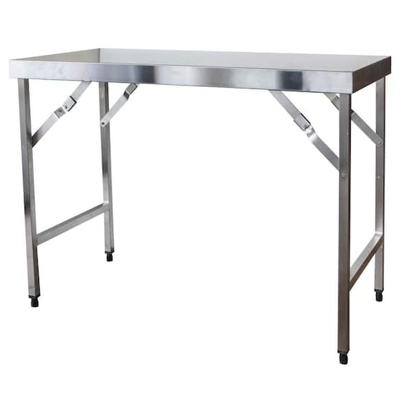 Sportsman 24 in. x 48 in. Stainless Steel Portable Folding Kitchen Utility Table
