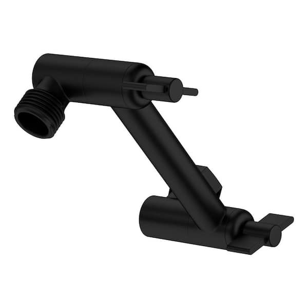 4 in. L Rain Adjustable Shower Arm Shower Head Extension in Matte Black