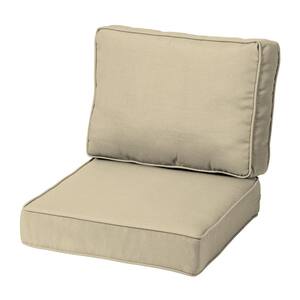 ProFoam 24 in. x 24 in. 2-Piece Deep Seating Outdoor Lounge Chair Cushion in Tan Leala